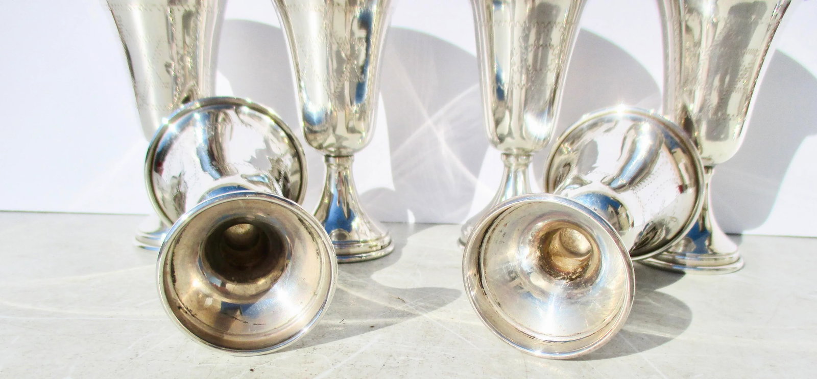 Vintage Kiddush Cups Sterling Silver -Set of 6 - 3