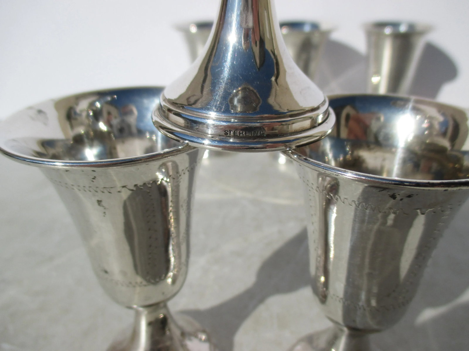 Vintage Kiddush Cups Sterling Silver -Set of 6 - 6