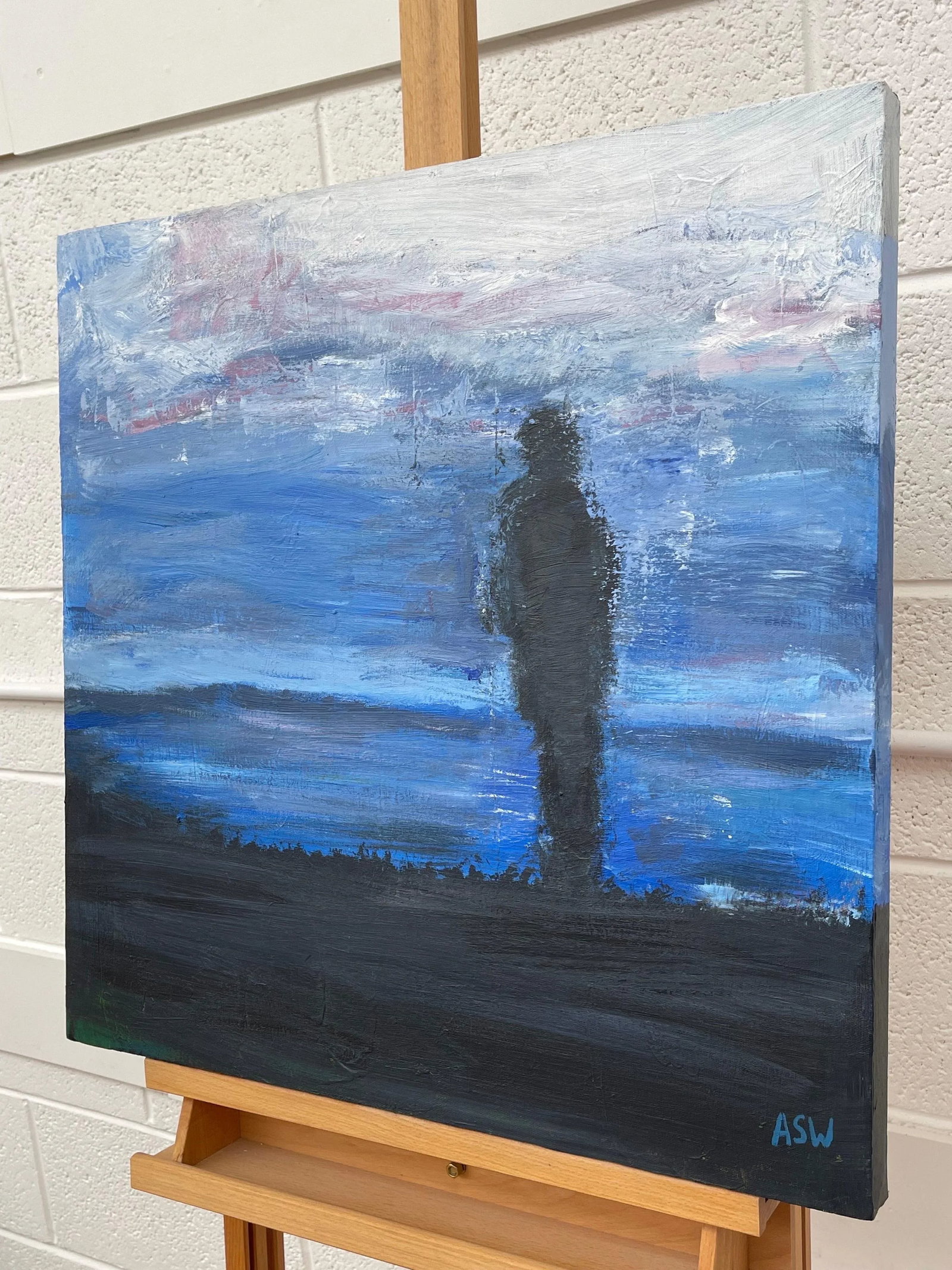 Man on the Hill Original Painting "Contemplation" by Contemporary British Artist - 10
