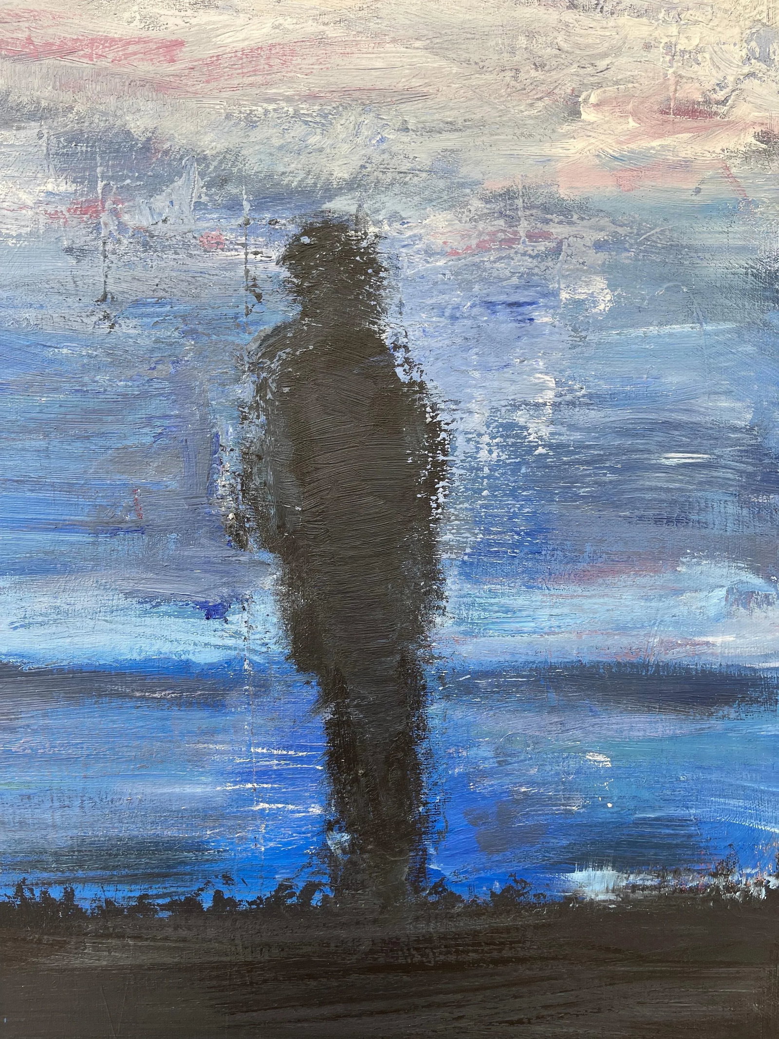 Man on the Hill Original Painting "Contemplation" by Contemporary British Artist - 12