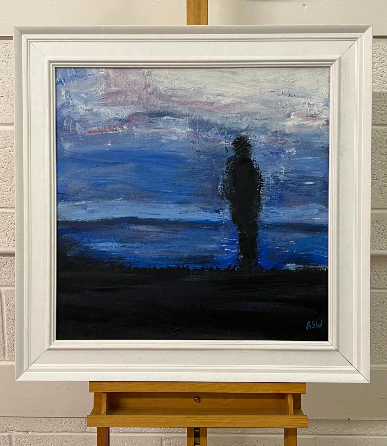 Man on the Hill Original Painting "Contemplation" by Contemporary British Artist - 3