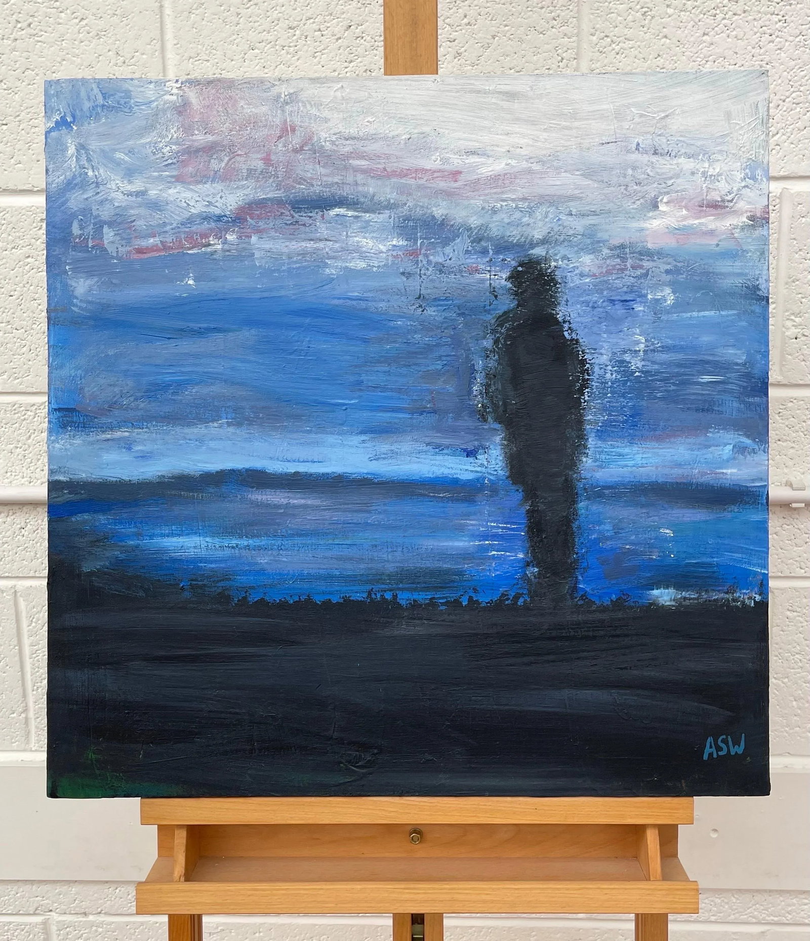 Man on the Hill Original Painting "Contemplation" by Contemporary British Artist - 9