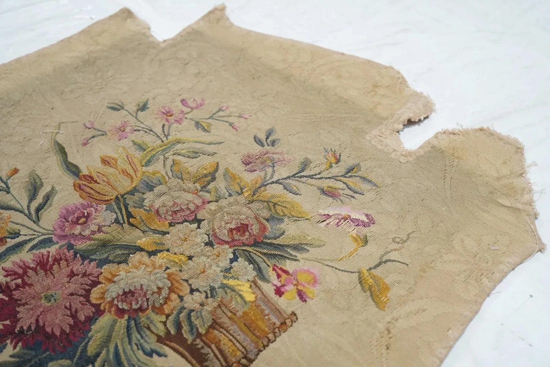 Antique French Tapestry Seat Cover. Circa 1890 One of Pair 2'4'' X 2'8'' - 6