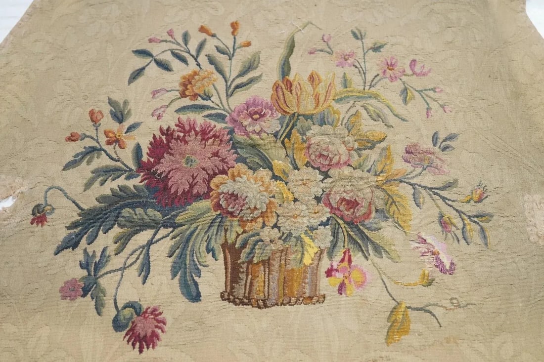 Antique French Tapestry Seat Cover. Circa 1890 One of Pair 2'4'' X 2'8'' - 7
