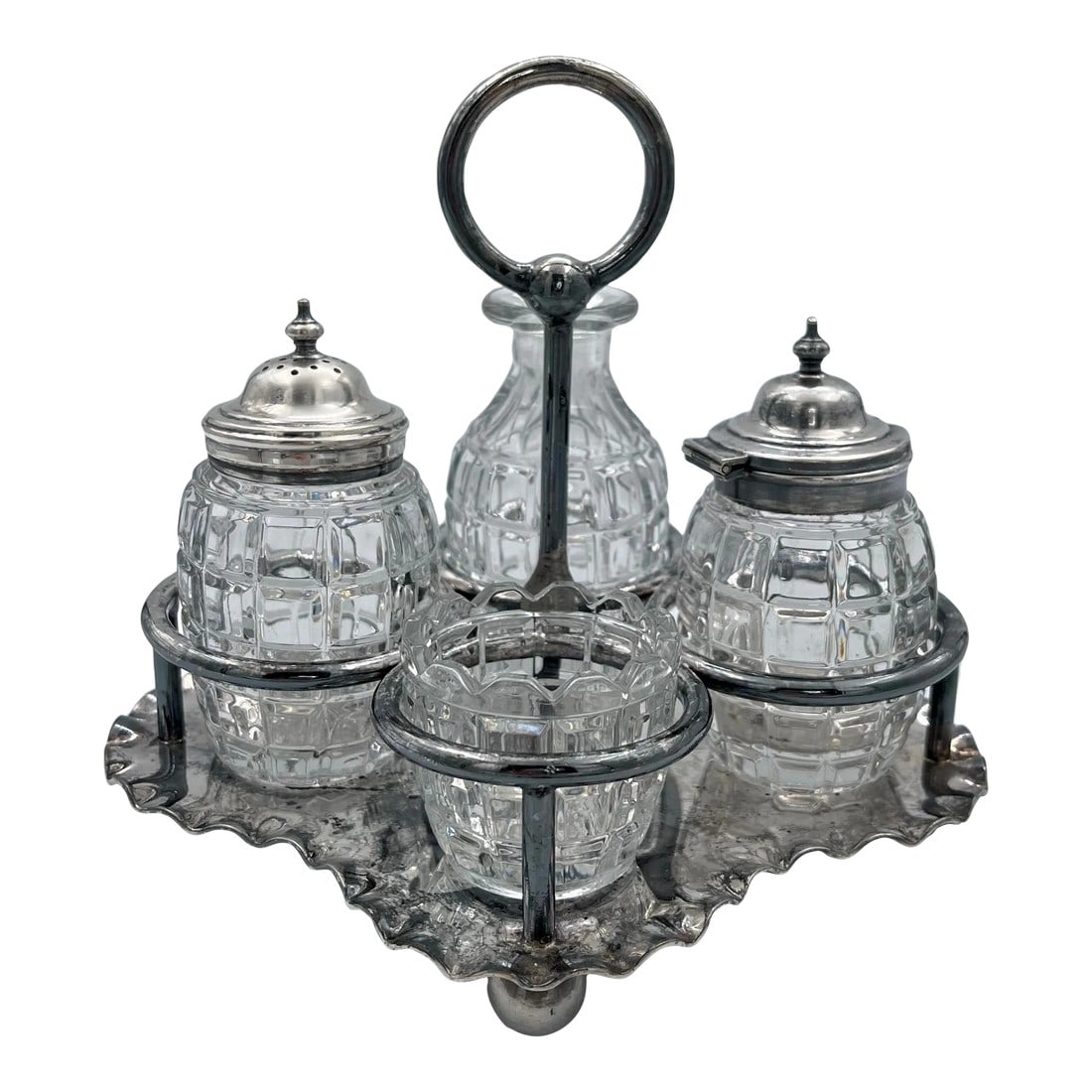 1890s James Dixon & Sons Silverplate Cruet Condiment Set (1 of 10)