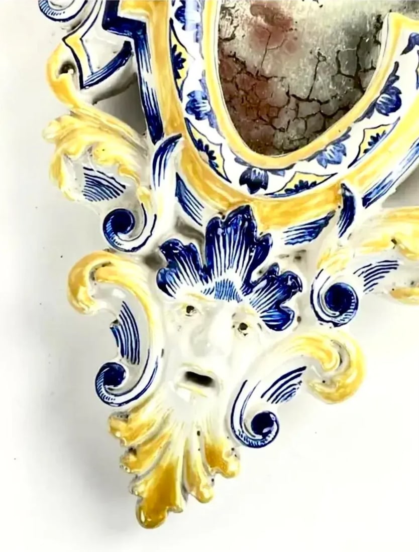 Fine Pair of 19th Century Italian Glazed Majolica Mirrors - 3
