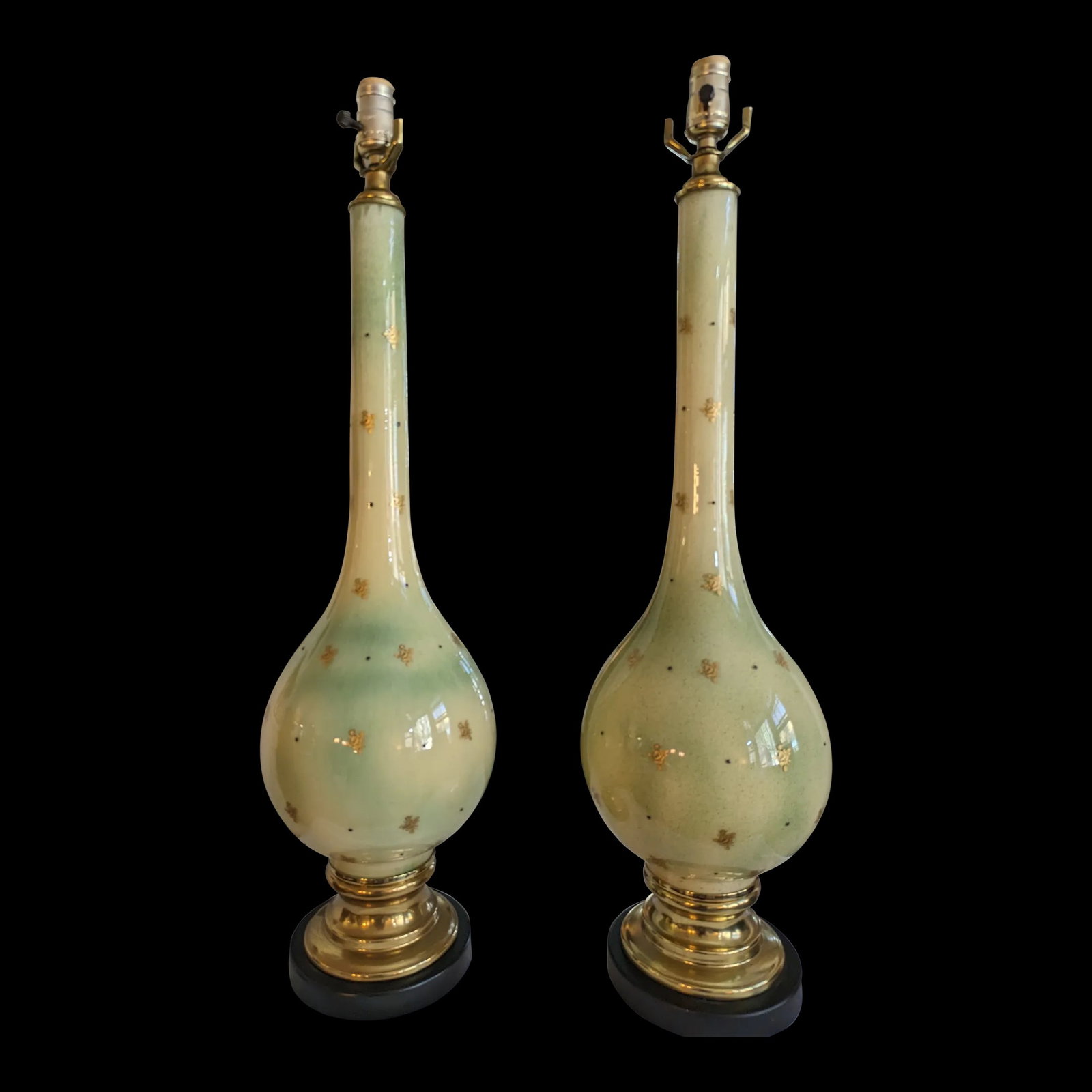 Vintage Pair Murano Long Neck Lamps in the Manner of Archimede Leguso C.1960s - 2