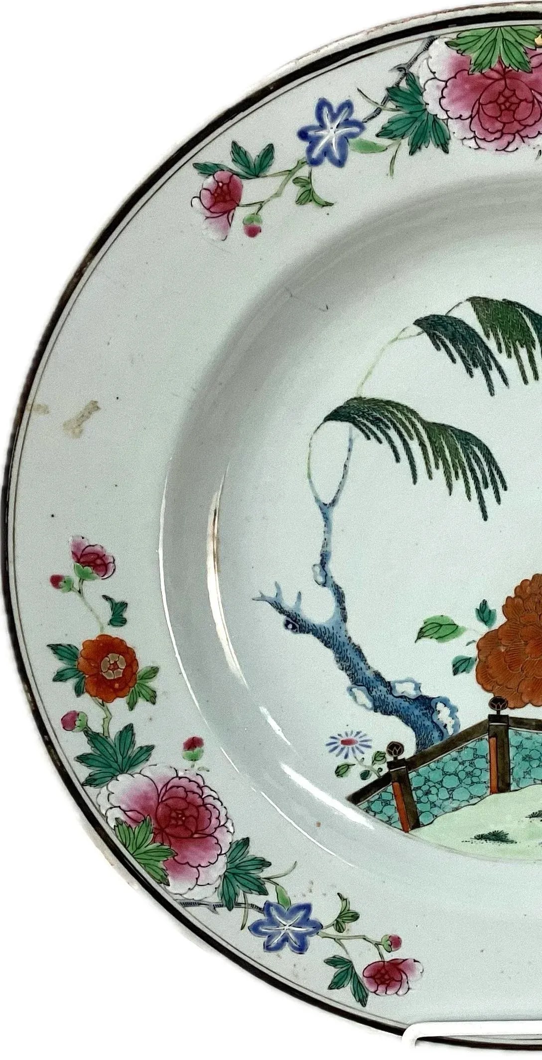 Large Chinese Export Qing Famille Rose Porcelain Charger - 2