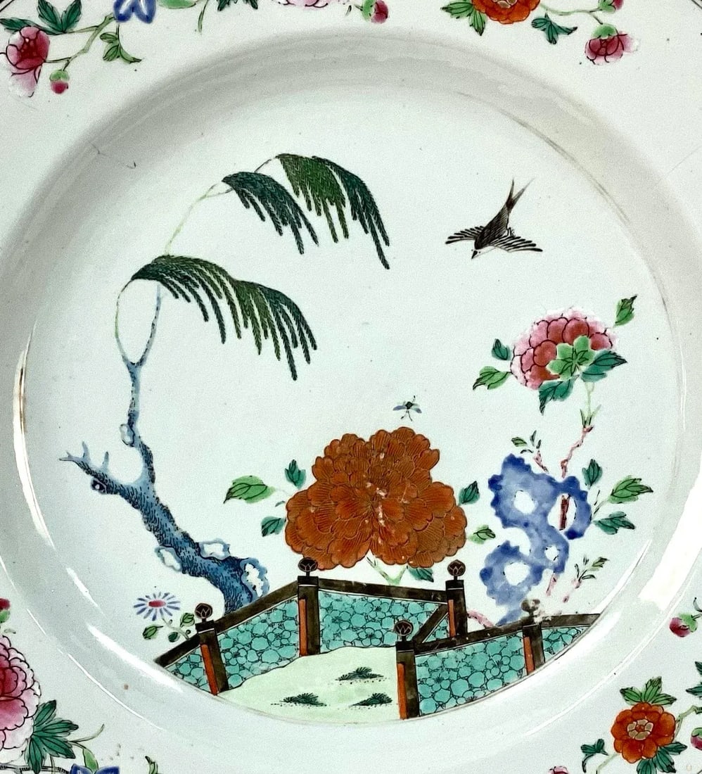Large Chinese Export Qing Famille Rose Porcelain Charger - 4