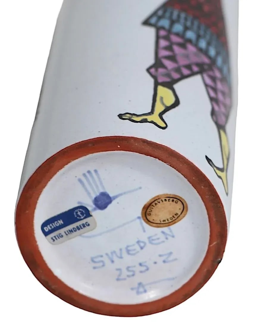 Swedish Mid Century Stig Lindberg Gustavsberg Karneval Series Vase C 1950/1960's - 3