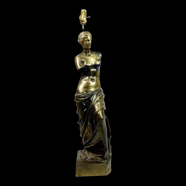 Midcentury Neoclassical Cast Bronze Venus De Milo Table Lamp - 2