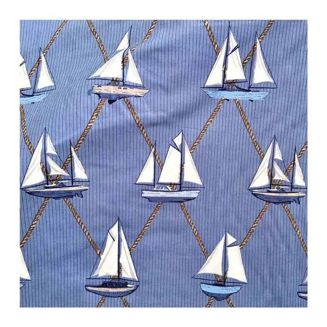 Schumacher Sailboats Nautical Textile Yardage, Cotton, Blue, Vintage, 1990s - 10 Yards: Schumacher Sailboats Nautical Textile Yardage, Cotton, Blue, Vintage, 1990s. Schumacher Sailboats Nautical Textile Yardage, Cotton, Blue, Vintage. 1990's. Appears to be a bolt of approx 10 yards,