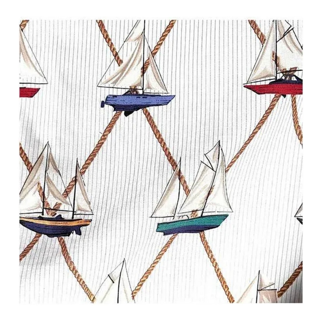 1990s Schumacher Sailboats Nautical Textile, White Cream, Multi Color Vintage Cotton - 10 Yards: Schumacher Sailboats Nautical Textile, White Cream, Multi Color Vintage Cotton. Appears to be a bolt with at least 10 yards, have not measured.. Width of fabric is approximately 54." Condition:
