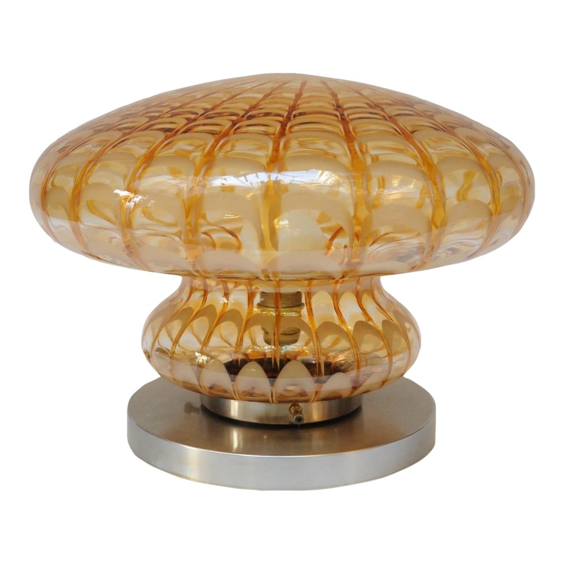 Vintage Italian Murano Glass Mushroom Form Table Lamp on Aluminum Base (1 of 12)