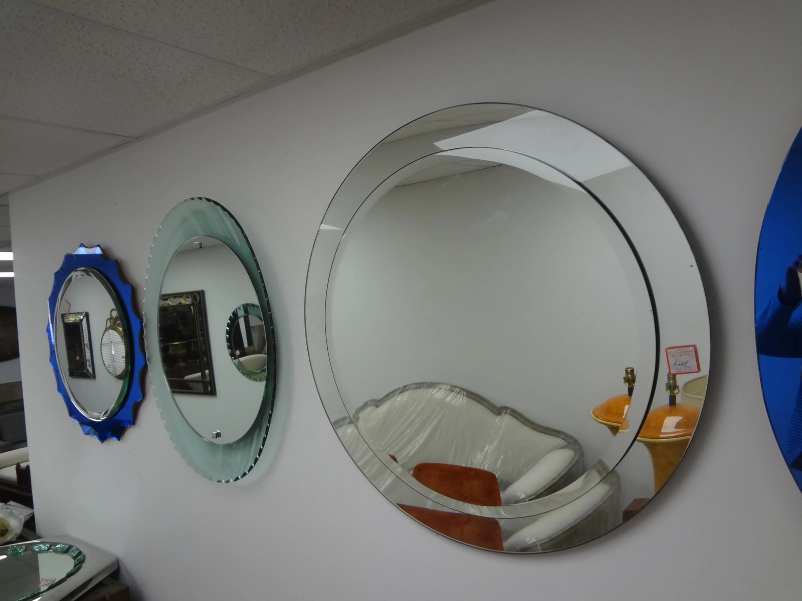 1960s Italian Modern Fontana Arte Style Beveled Mirror - 6