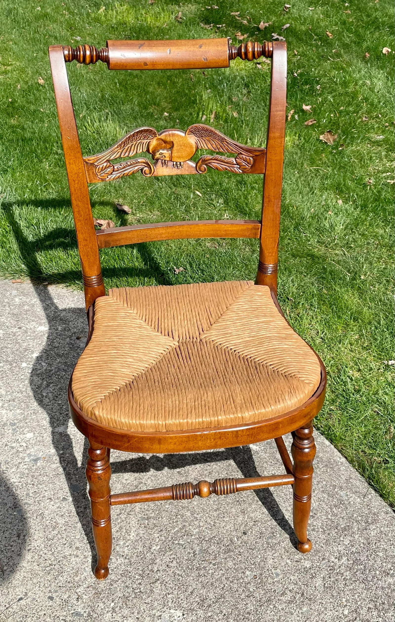Hitchcock Style Carved Eagle Back Balloon Chair - 12