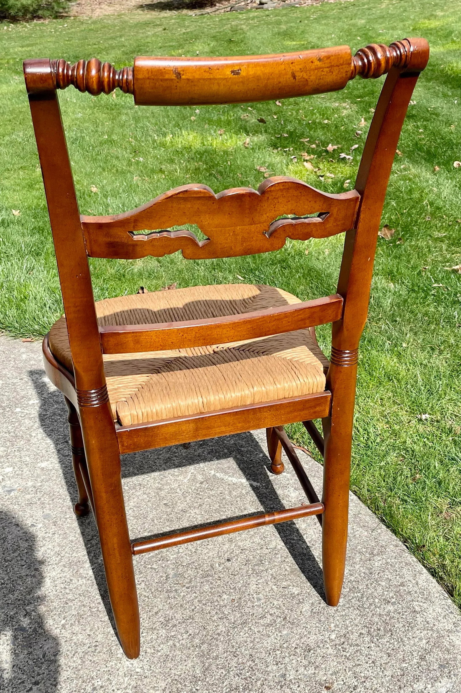 Hitchcock Style Carved Eagle Back Balloon Chair - 4