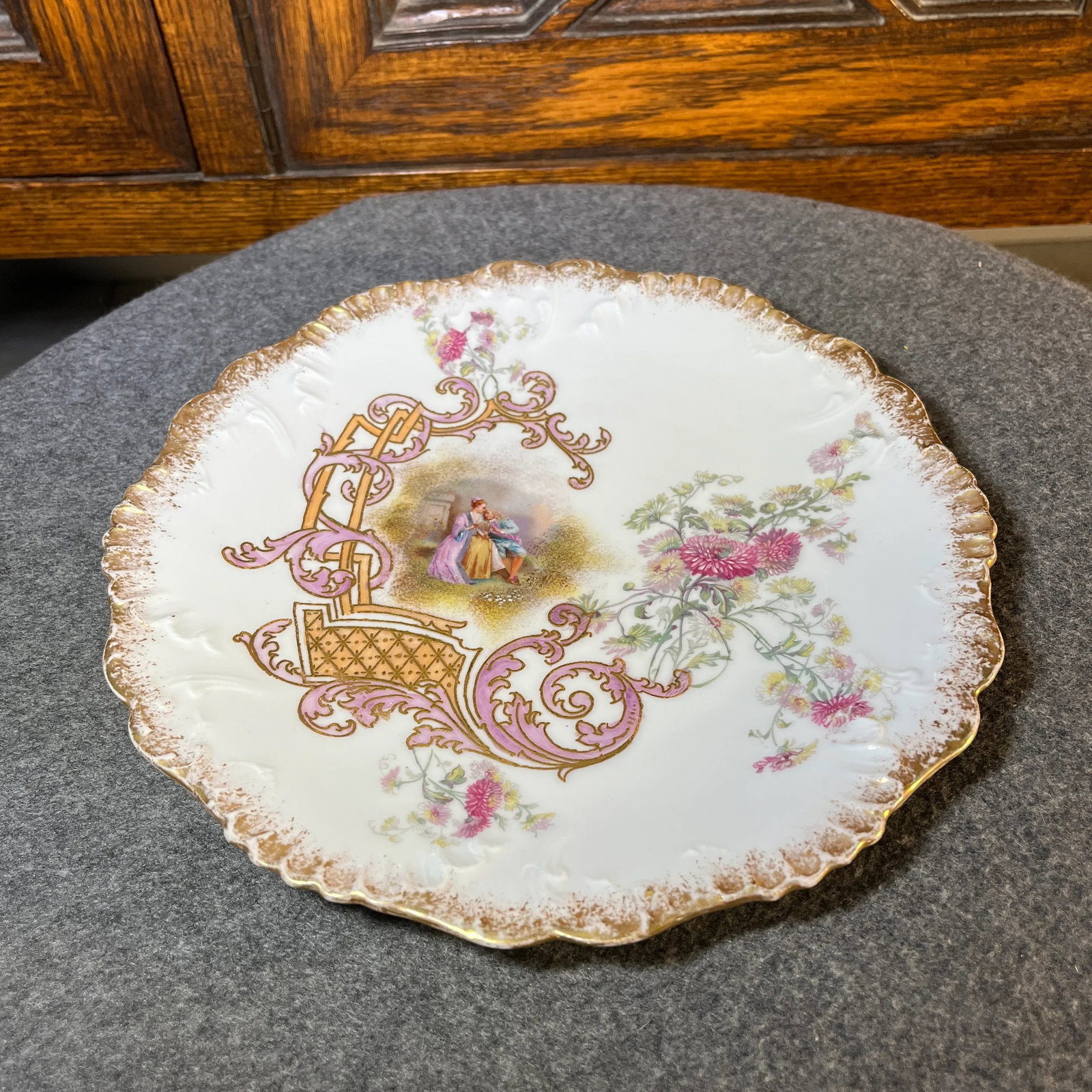 Early 20th Century Antique Limoges Ak CD Porcelain Plate, France - 3