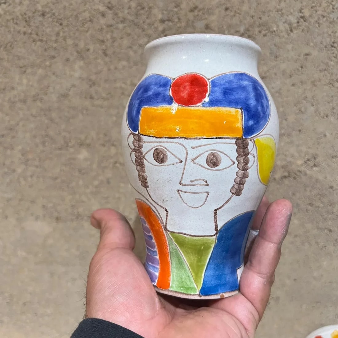 1960s Giovanni Desimone Italian Pottery Set Vase and Plate Italy - 10
