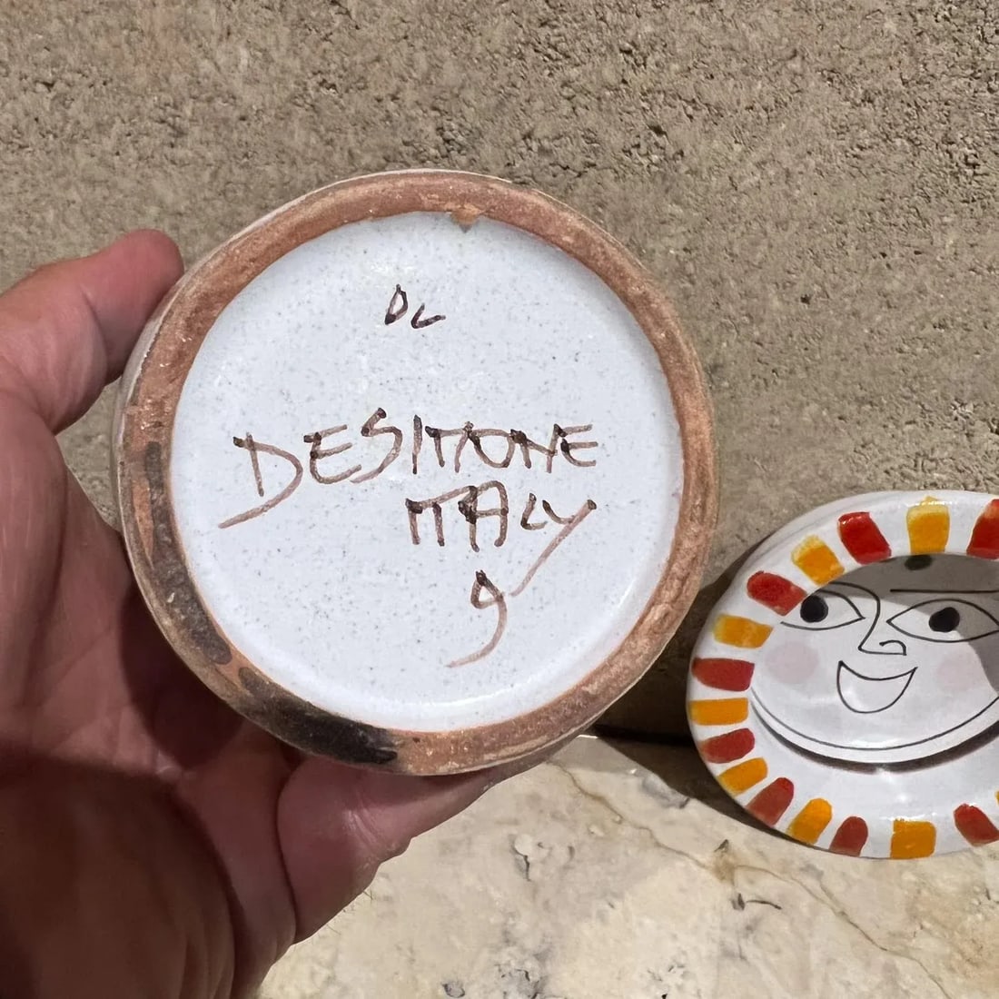 1960s Giovanni Desimone Italian Pottery Set Vase and Plate Italy - 8