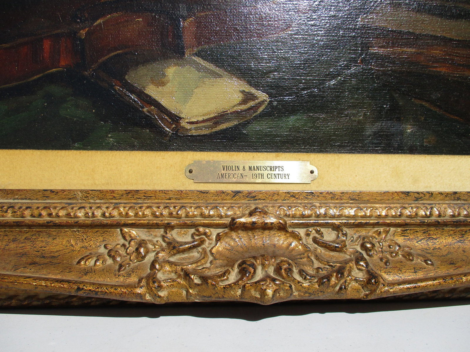 19th Century Antique Violin Still Life Framed Painting - 2