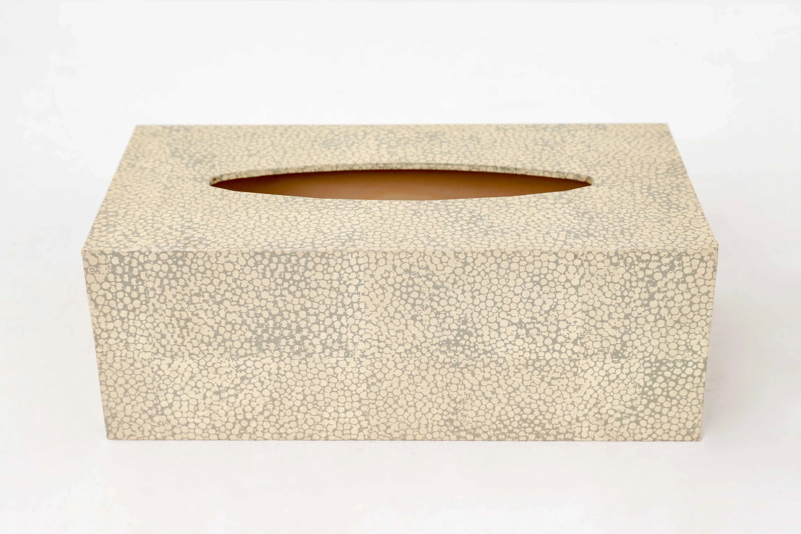 1990s Contemporary Faux Sharkskin Long Rectangular Tissue Box Cover - 2