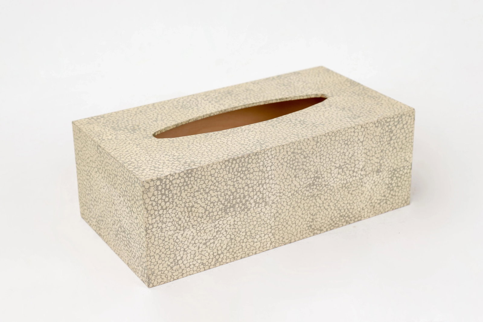 1990s Contemporary Faux Sharkskin Long Rectangular Tissue Box Cover - 3