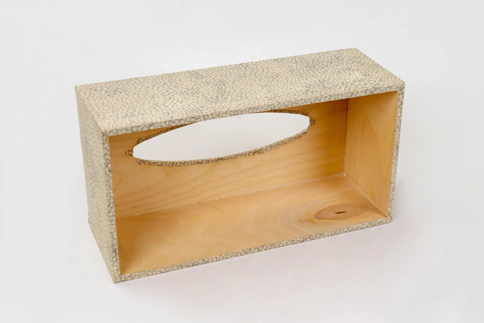 1990s Contemporary Faux Sharkskin Long Rectangular Tissue Box Cover - 7