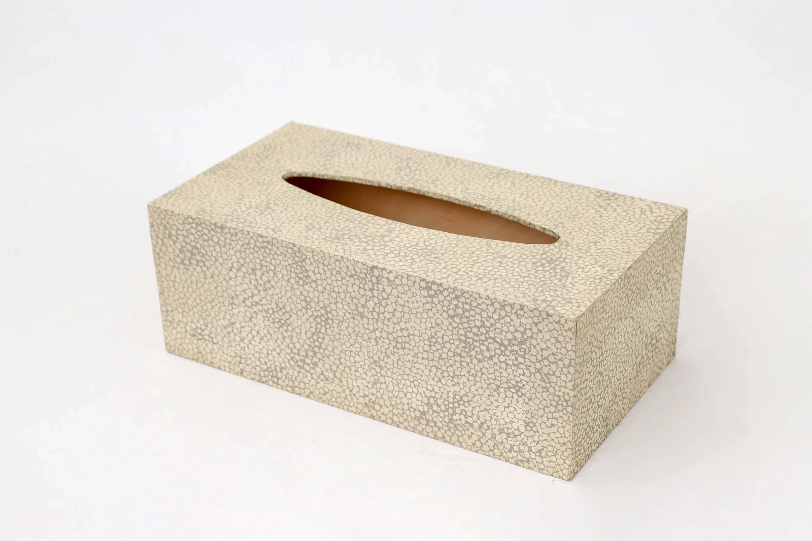 1990s Contemporary Faux Sharkskin Long Rectangular Tissue Box Cover - 8
