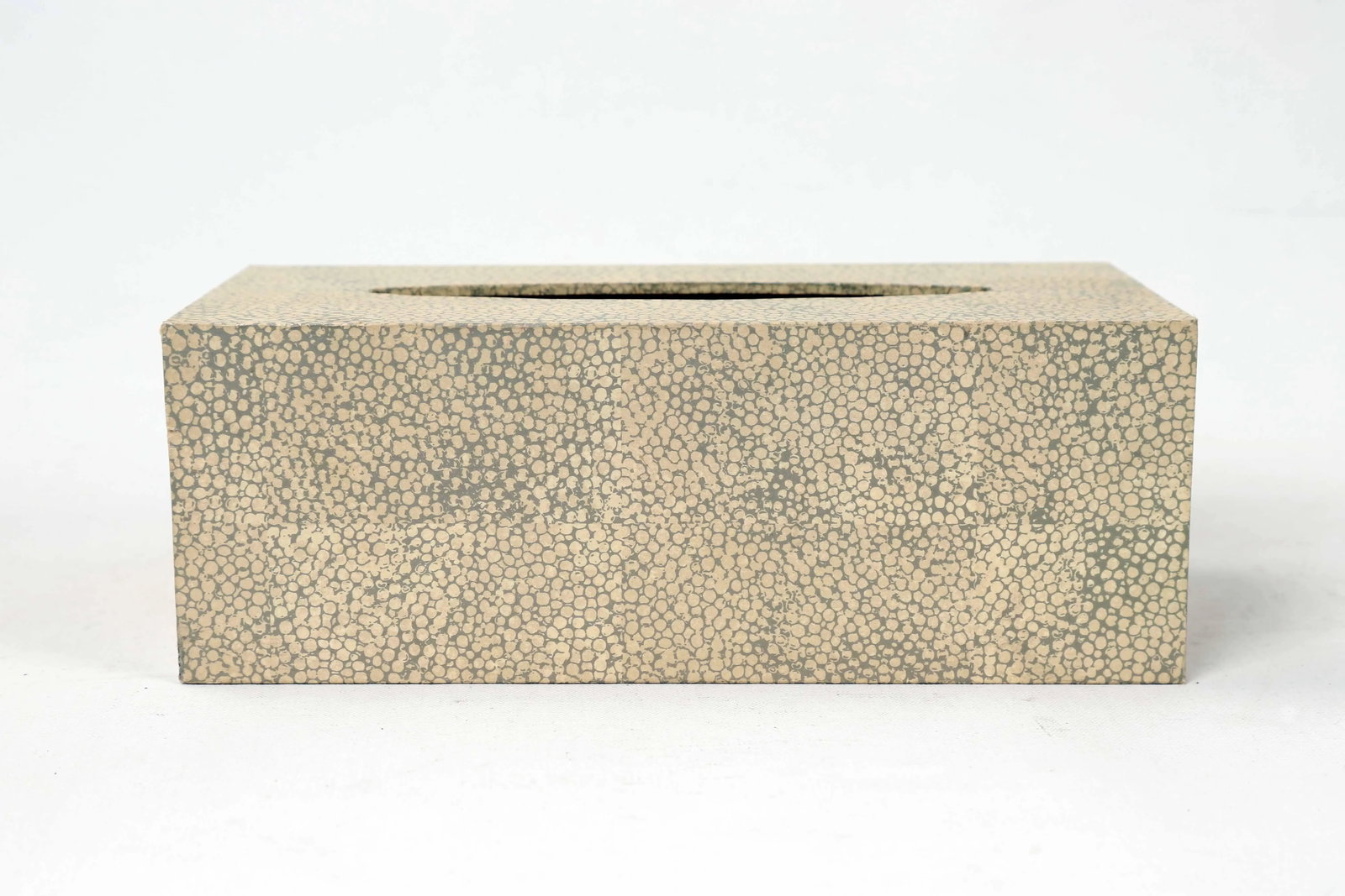 1990s Contemporary Faux Sharkskin Long Rectangular Tissue Box Cover - 9