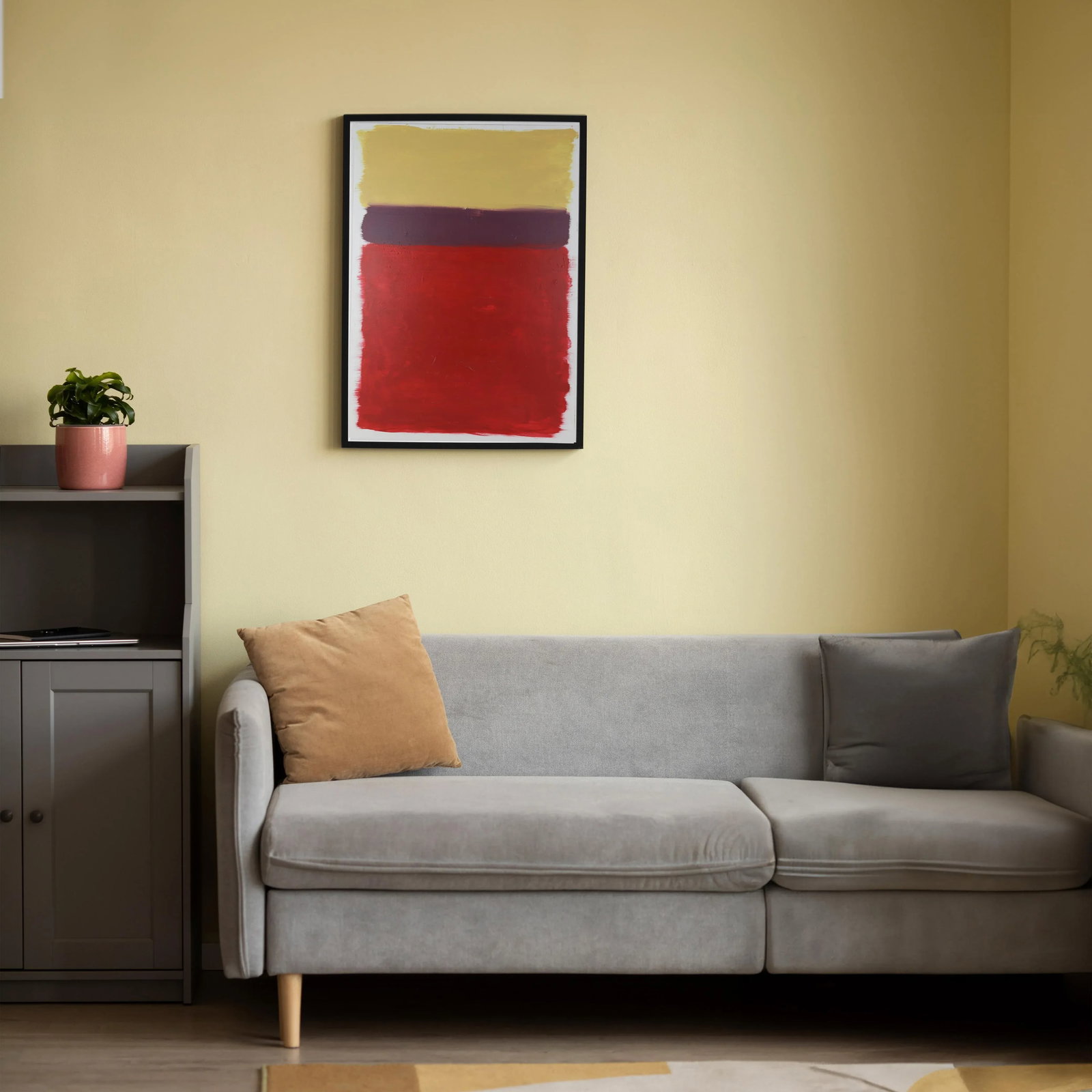 Triptych in Shades Contemporary Abstract Mixed-Media Painting - 10