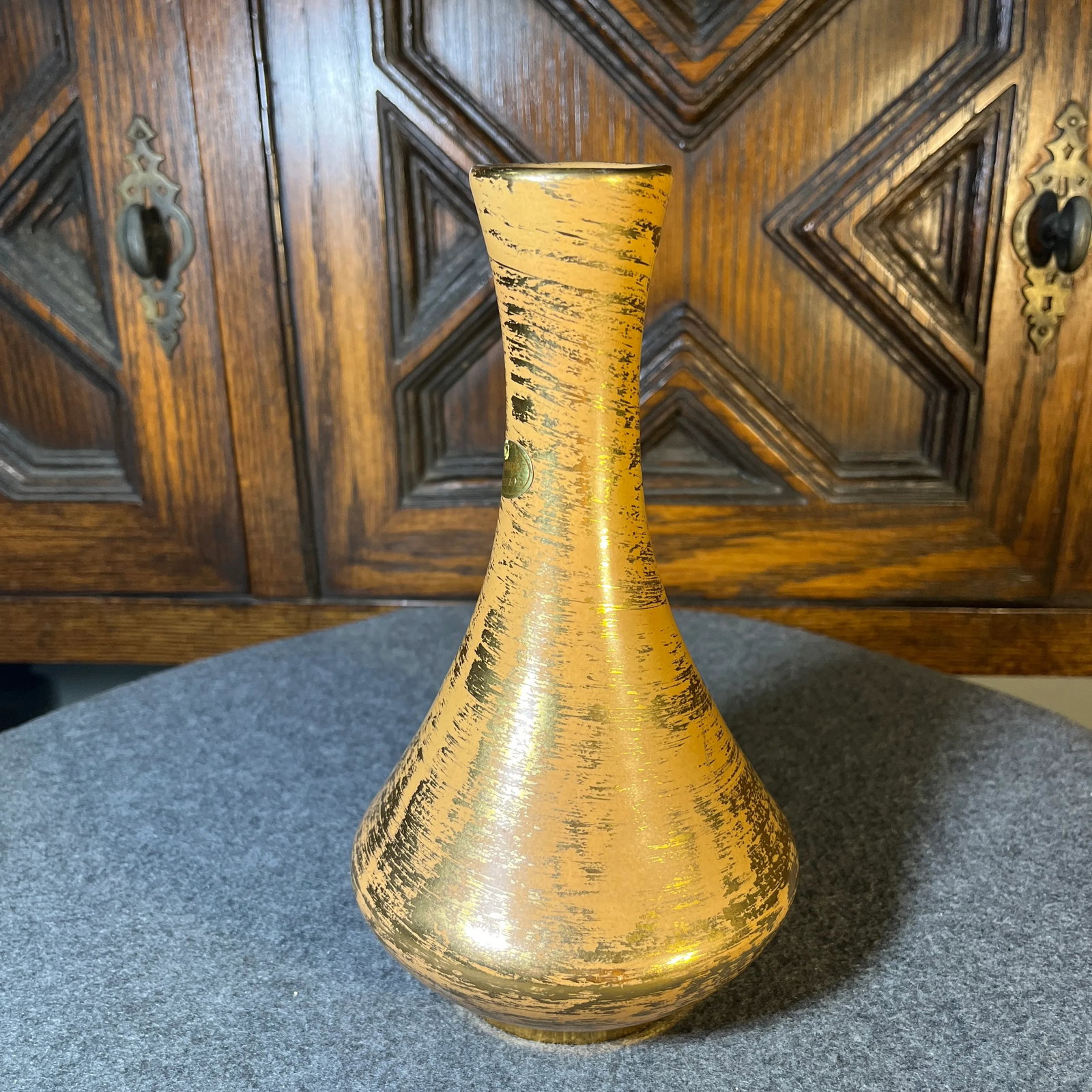Vintage 22k Gold Stangl Hollywood Glam Vase - 2