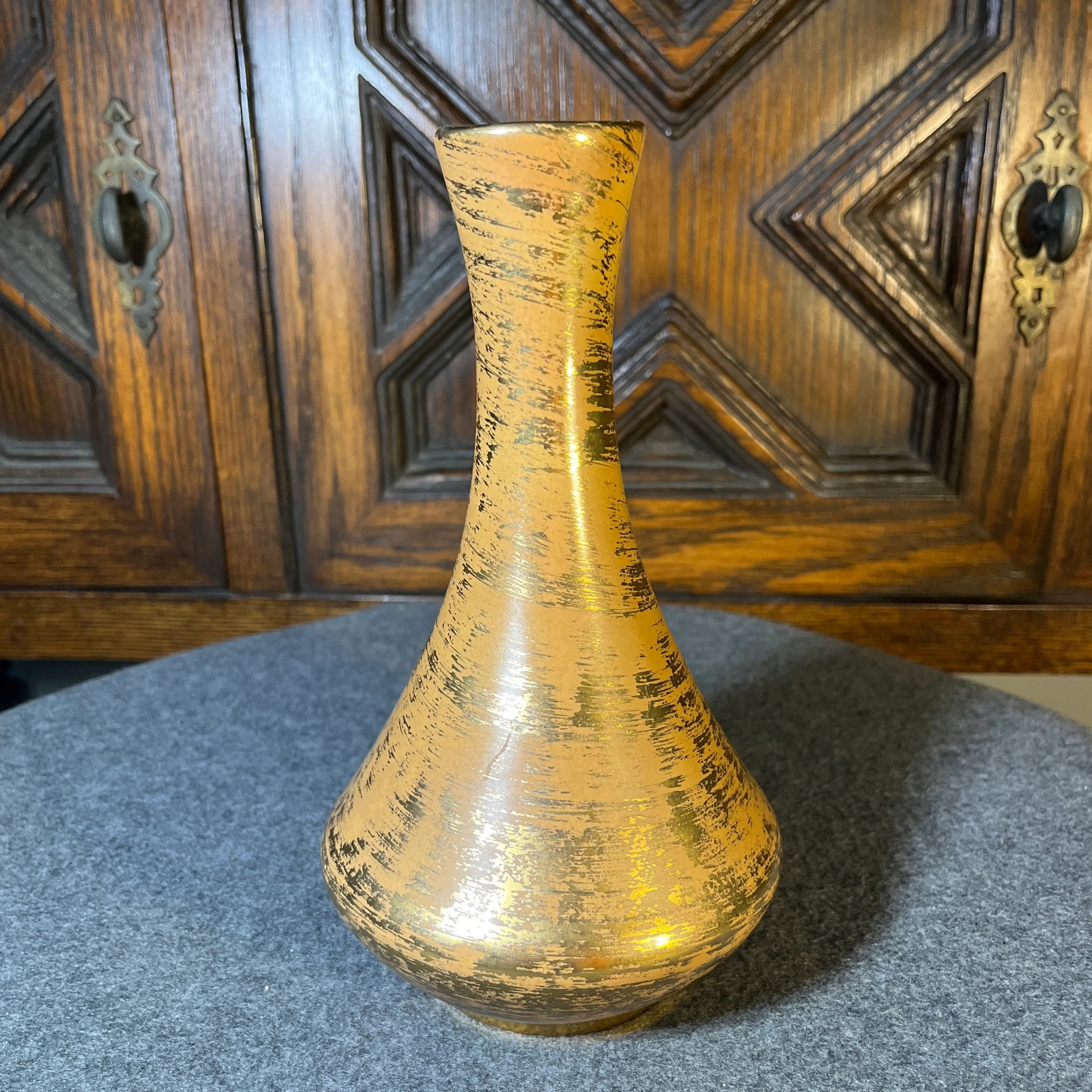 Vintage 22k Gold Stangl Hollywood Glam Vase - 3