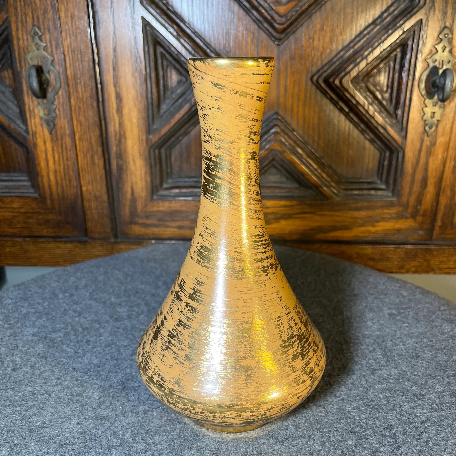 Vintage 22k Gold Stangl Hollywood Glam Vase - 4