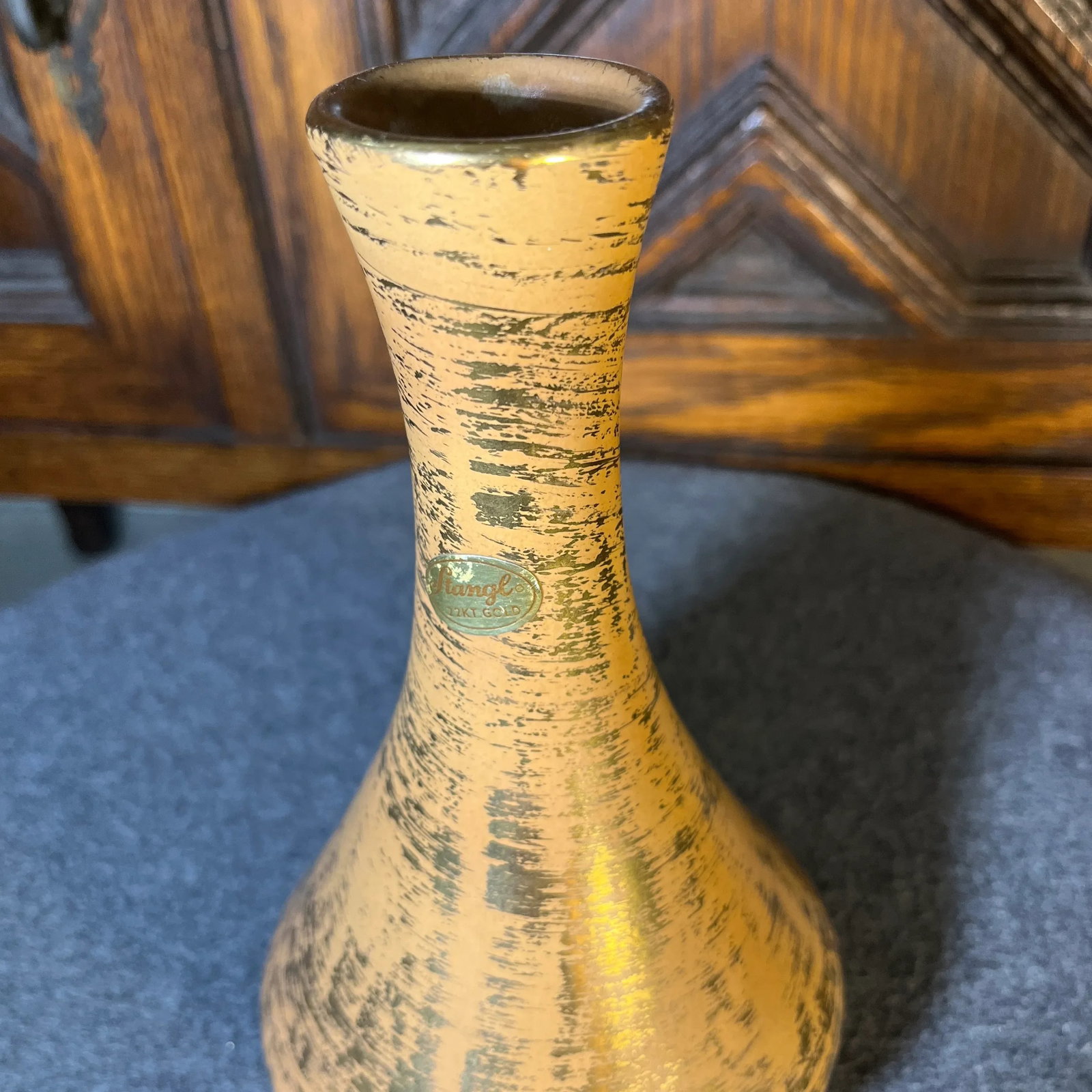 Vintage 22k Gold Stangl Hollywood Glam Vase - 5