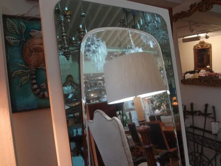1970's Vintage Italian Fontana Arte Style Standing Mirror on Marble Base - 4
