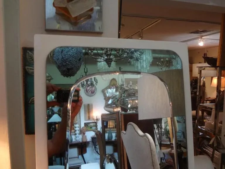 1970's Vintage Italian Fontana Arte Style Standing Mirror on Marble Base - 5