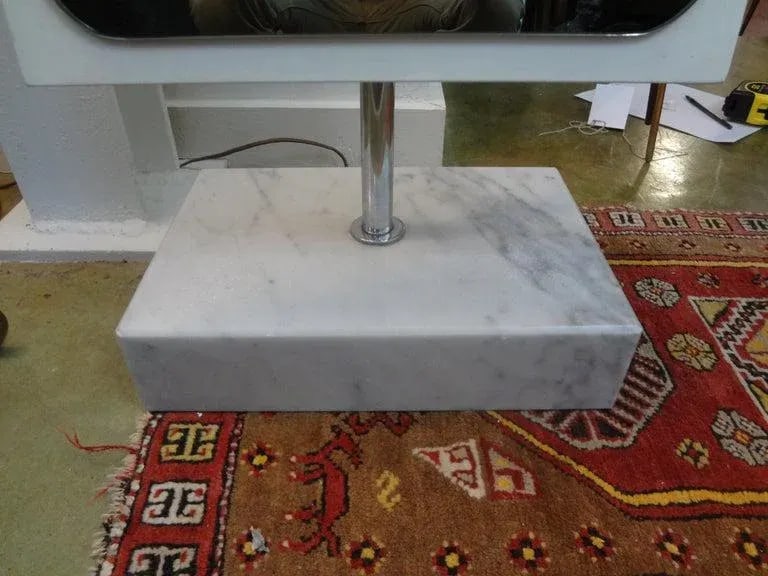 1970's Vintage Italian Fontana Arte Style Standing Mirror on Marble Base - 6