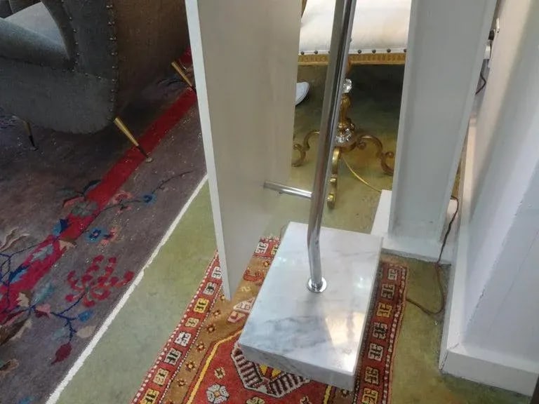 1970's Vintage Italian Fontana Arte Style Standing Mirror on Marble Base - 7