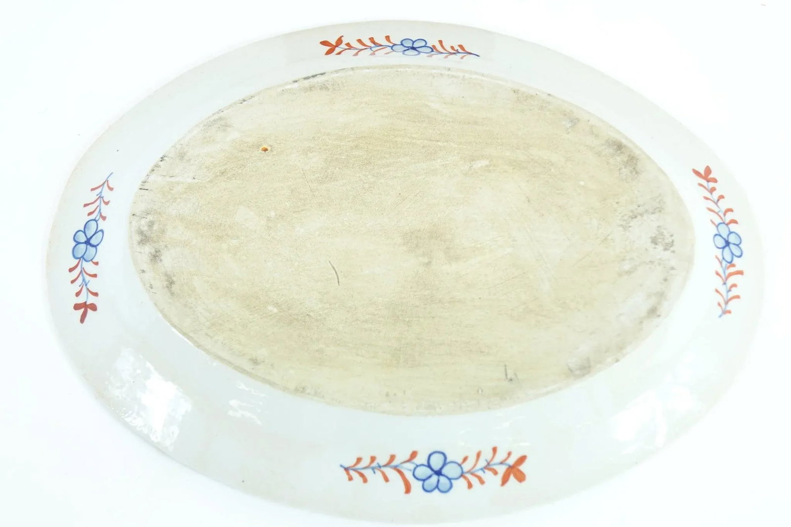 Antique 18th-Century Chinese Export Tobacco Leaf Porcelain Platter - 2