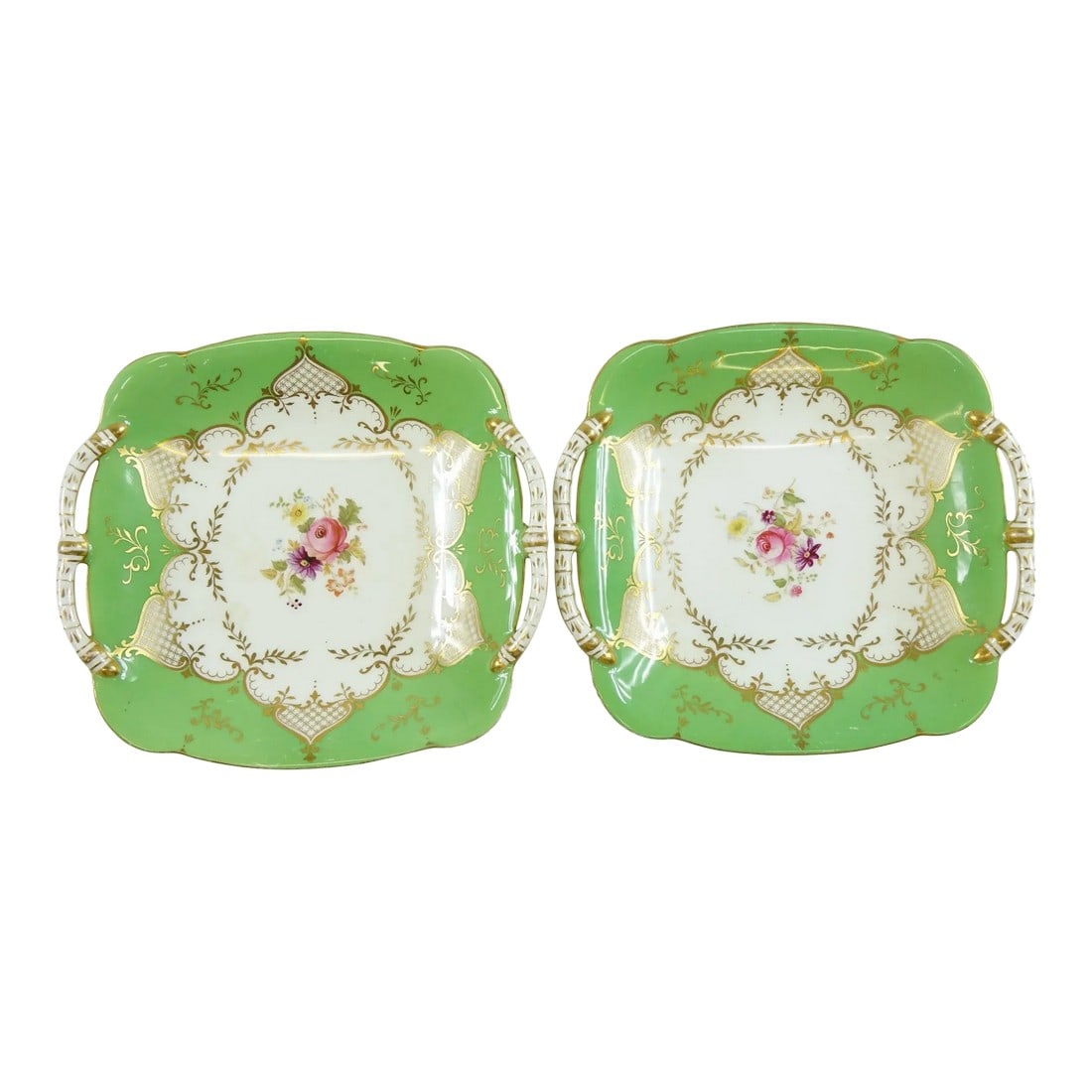 Circa 1750 Coalport Dish With Handles: Coalport 1750 Dish with Handles Condition: Alterations: Unknown Imperfections: Some Imperfections Condition Notes: Good condition Dimensions: Height: 8 in. Width: 9 in. Depth: 2 in. Category: Serving