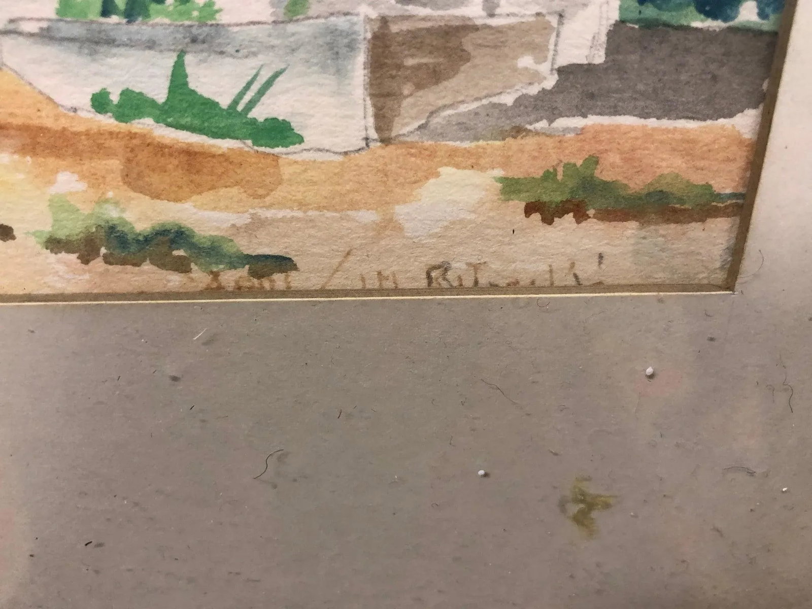City of Arches and Shadows - Early 20th Century Antique Ottoman Original Watercolor Painting – - 3