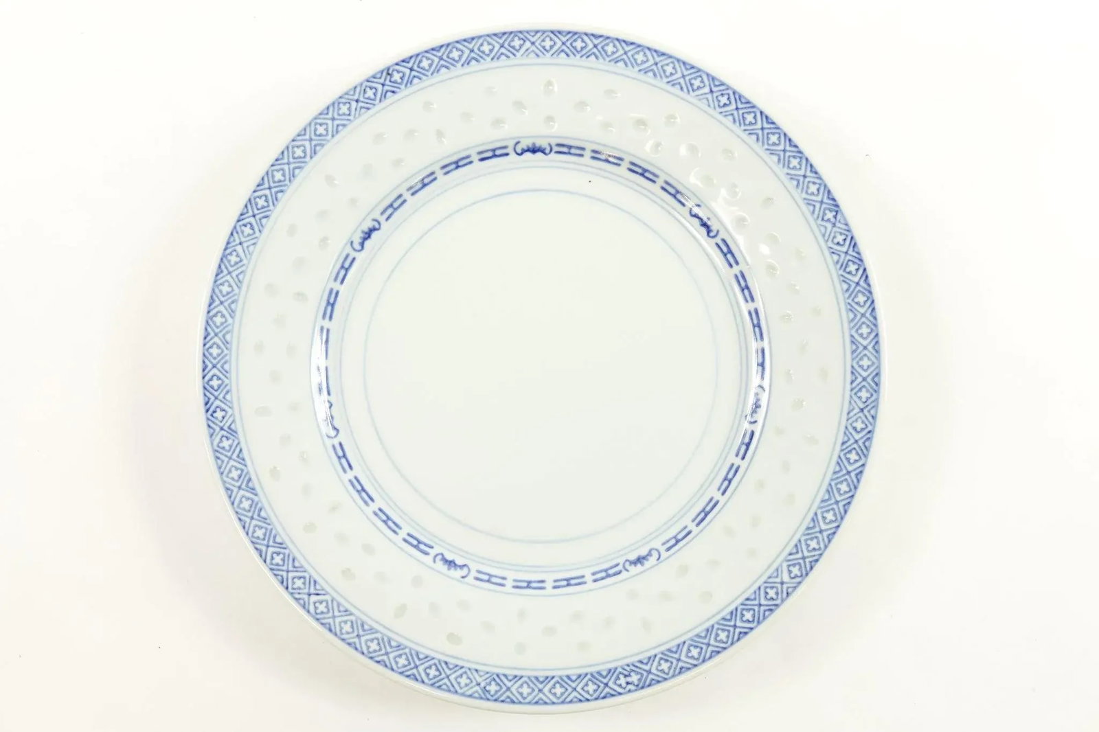 Vintage Chinese Blue and White Porcelain Plates Marking on the Bottom - Set of 4 - 2