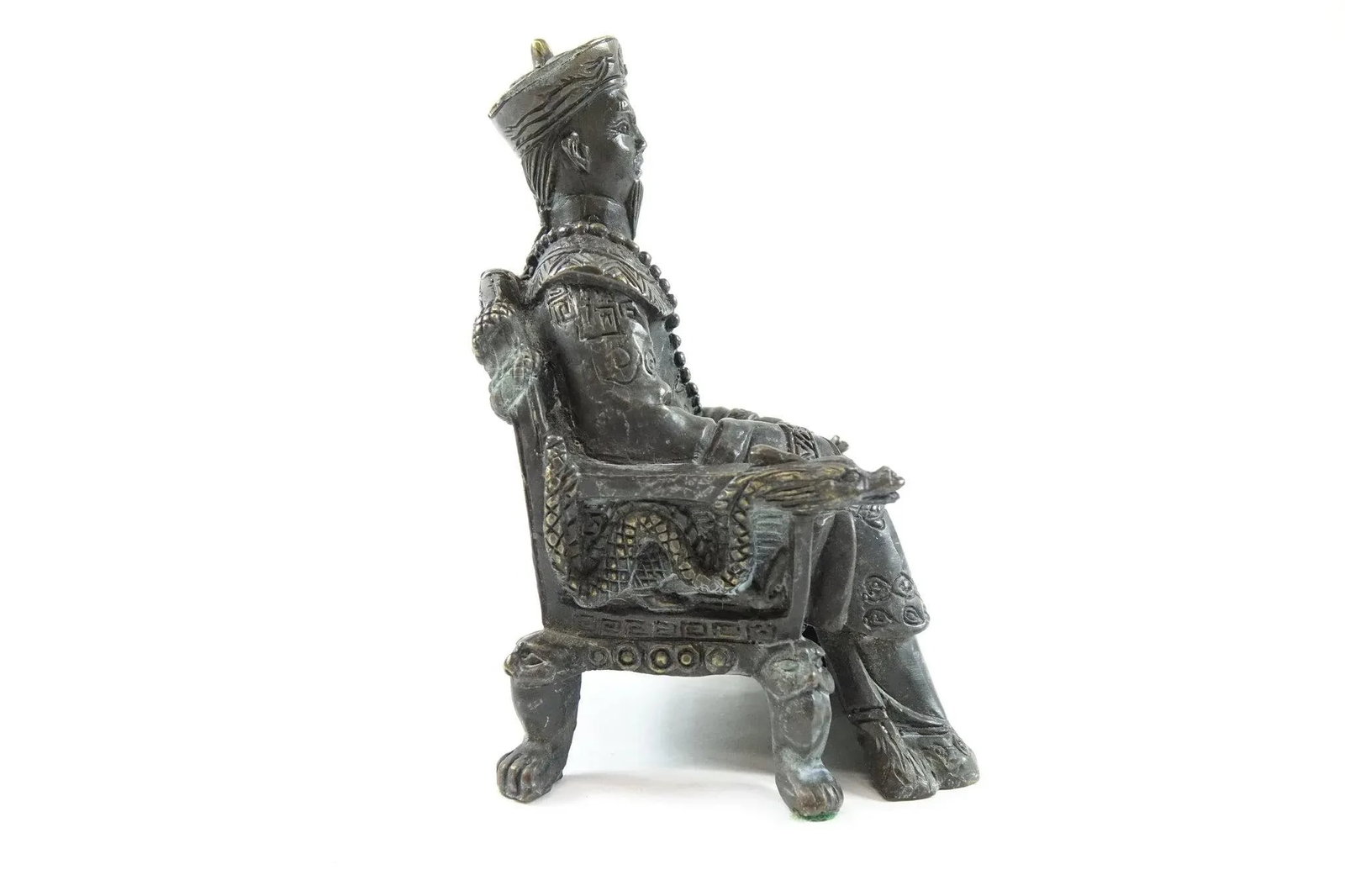 Pair of 19th Century Chinese Bronze Figures of Emperor and Empress - 6