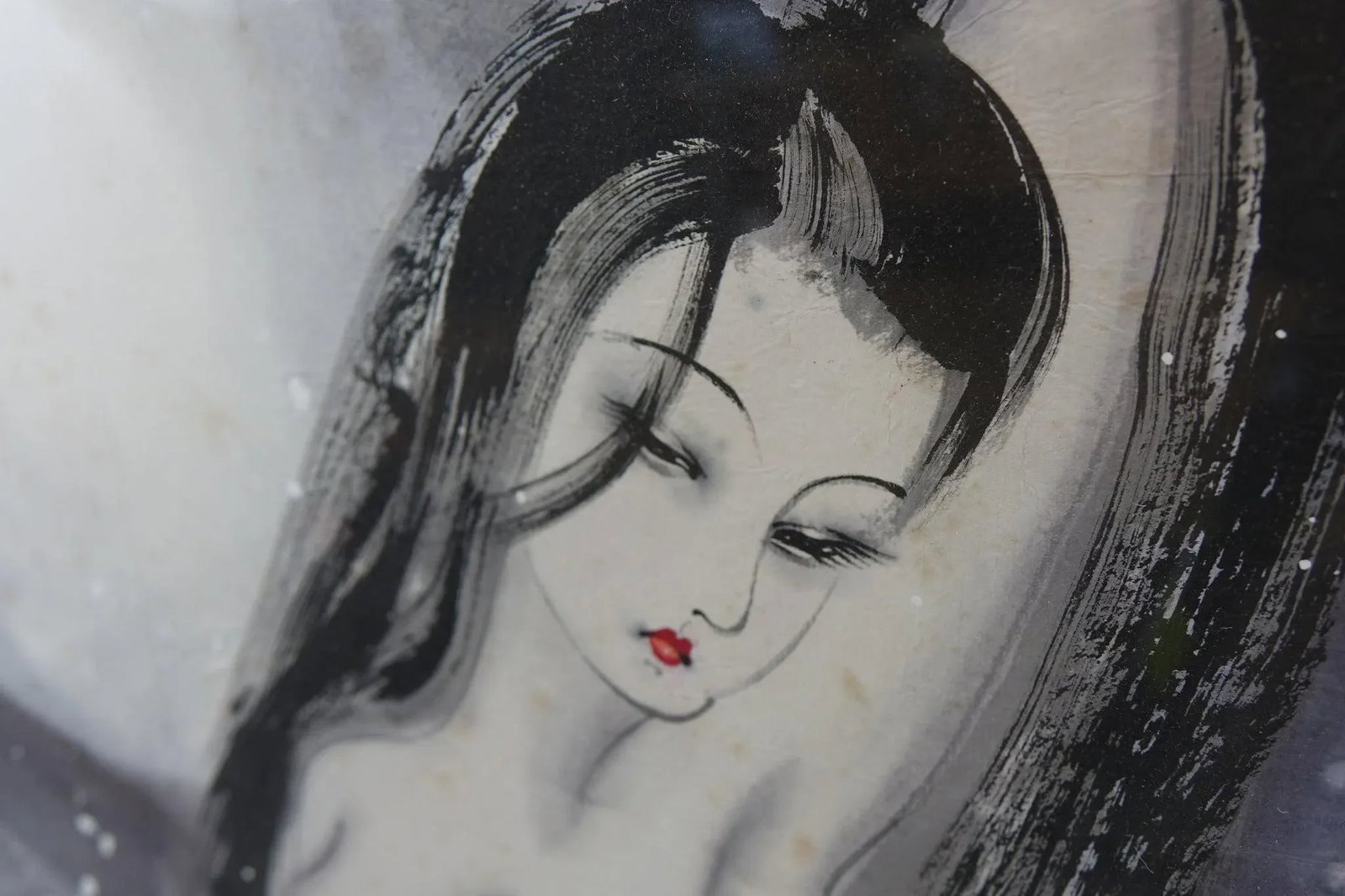 Mid 20th Century Nude Watercolor Ink Painting on Paper Original, Framed - 4