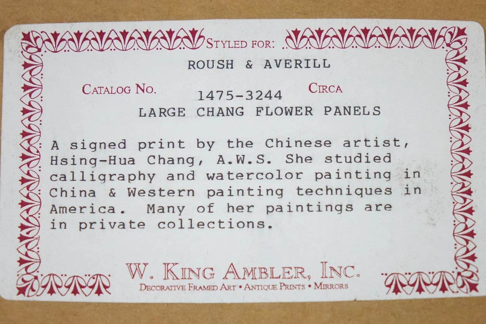Late 20th Century Large Chang Flower Panel Signed Print - 6