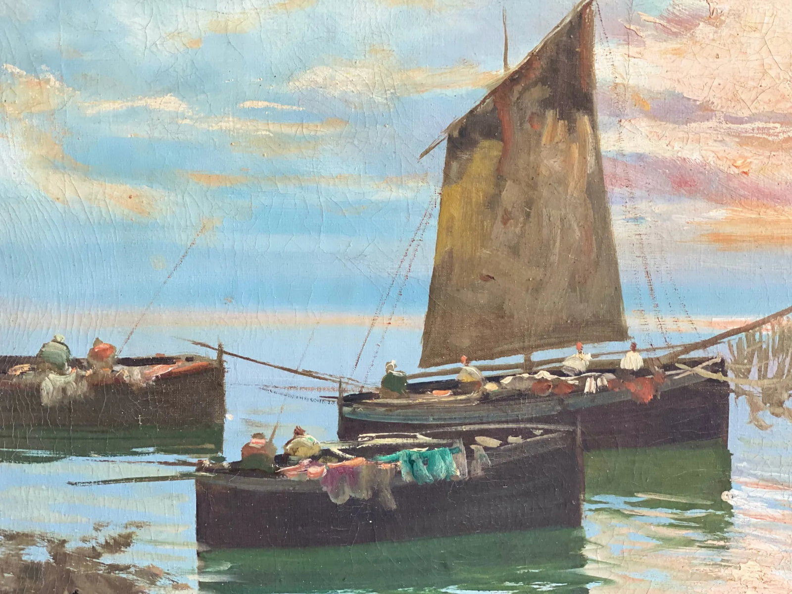 Mid 20th Century Original Painting by Bardi Oil on Linen - 5