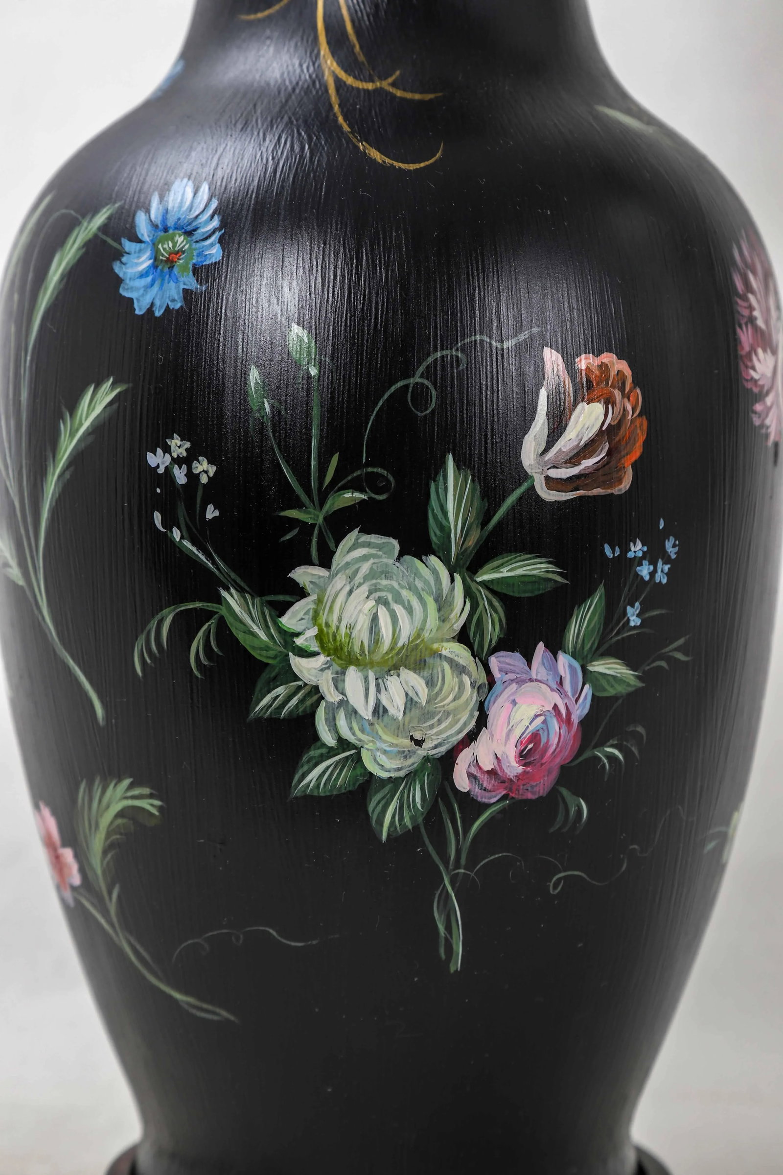 Early 20th Century Vintage Porcelain Vase Lamp - 6