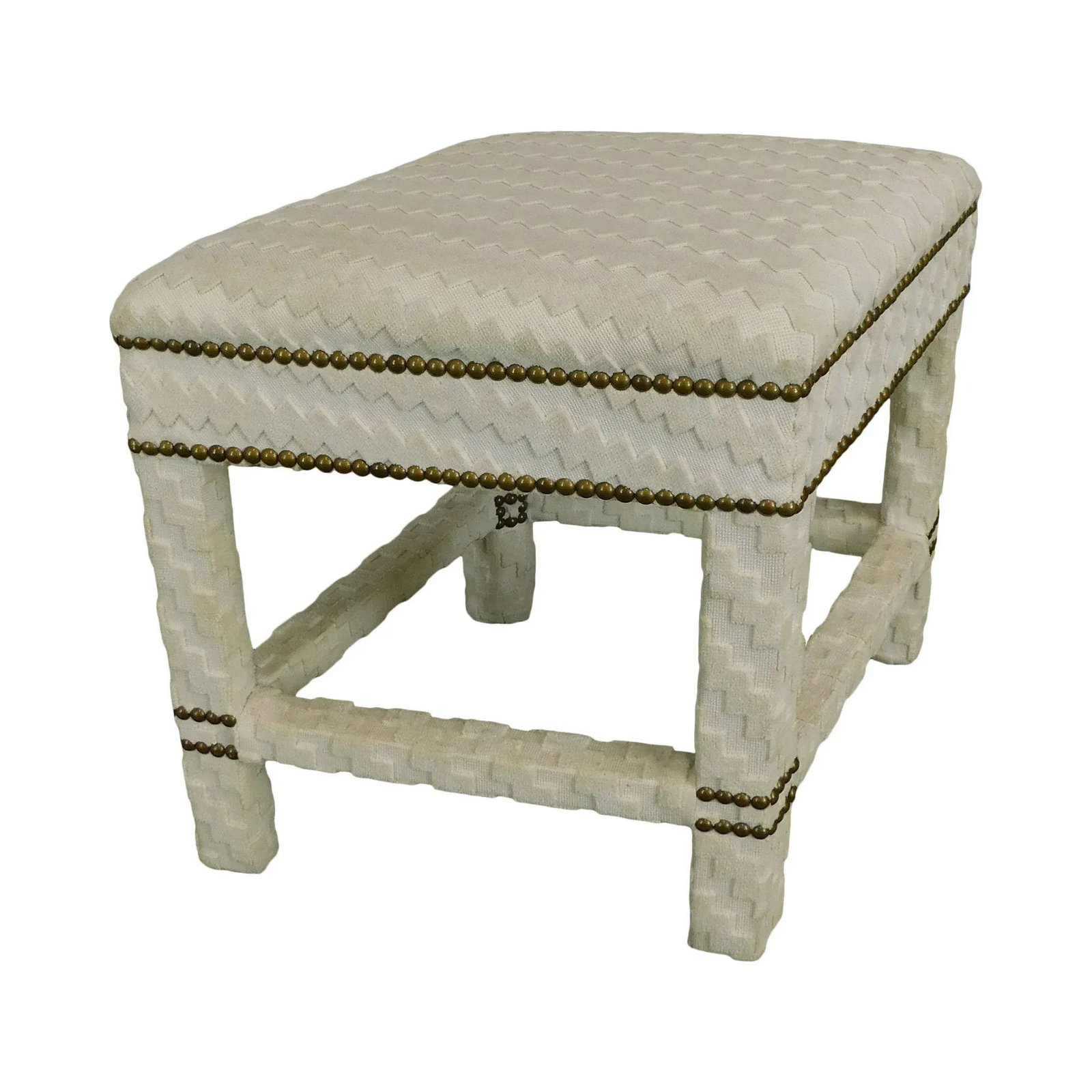 Mid Century Modern Custom Upholstered Diamond Shaped Stool or Ottoman - 13