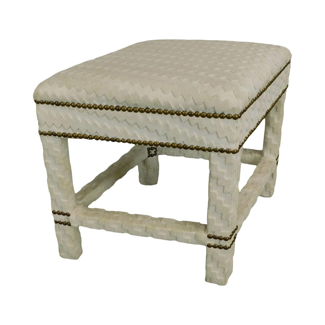 Mid Century Modern Custom Upholstered Diamond Shaped Stool or Ottoman (1 of 13)